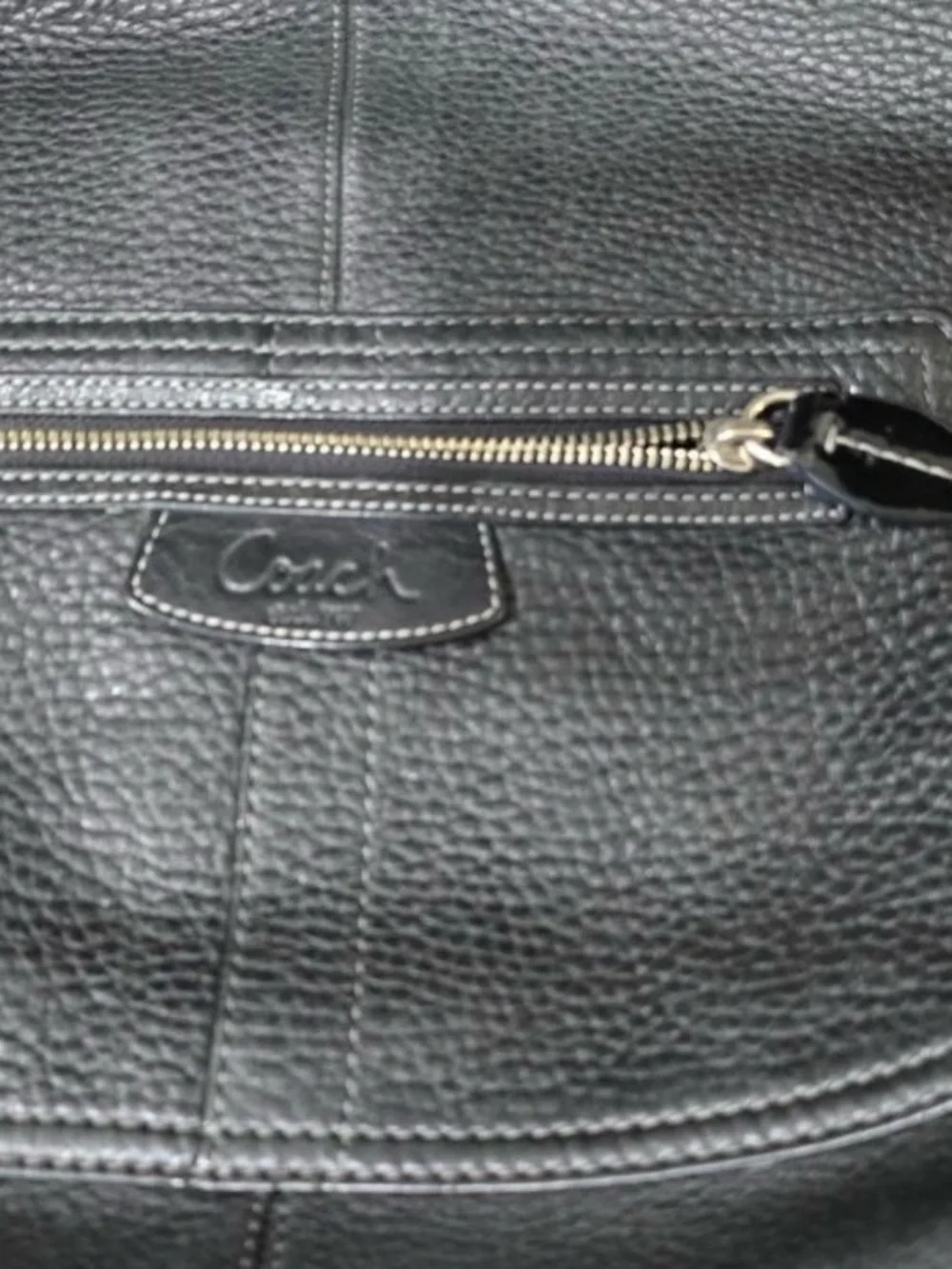 Coach Black Pebbled Leather Shoulder Hobo Bag